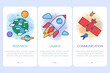 © barsrsind - Rocket and satellite research planet set vector
