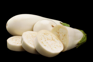 Wall Mural - White eggplant vegetable closeup