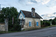 traditional old stone garden shed near the village of Arc en Barroix in the french Champagne Ardenne in the evening