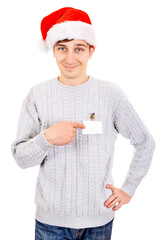 Wall Mural - Young Man with a Empty Badge