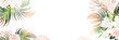 © lavendertime - Tropical flowers and leaves vector design banner