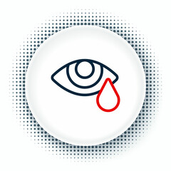 Poster - Line Tear cry eye icon isolated on white background. Colorful outline concept. Vector