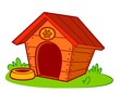 Cute doghouse cartoon. Dog house clipart