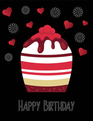 Sticker - Beautiful illustration of a happy birthday card