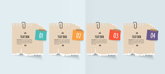 Poster - Text box design with note papers.	