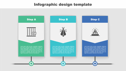 Wall Mural - Set Animal cage, Mosquito and Chichen Itza in Mayan. Business infographic template. Vector