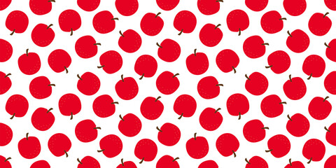 Wall Mural - Apple illustration background. Seamless pattern.Vector. りんごのパターン　背景素材