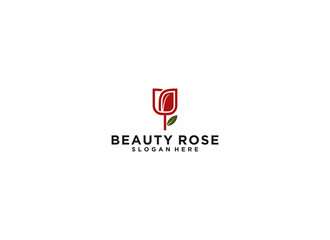 Wall Mural - beauty rose logo template ,vector in white background