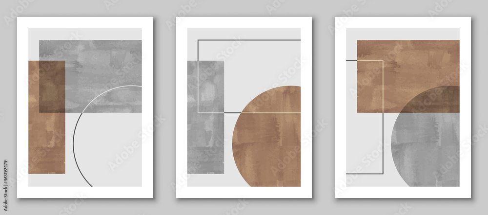 Set of trendy contemporary abstract creative minimalist hand painted ...