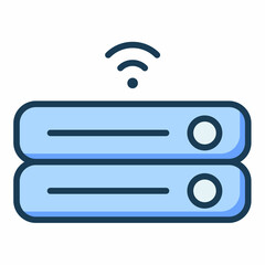 Wall Mural - wireless server storage iot single isolated icon with filled line style