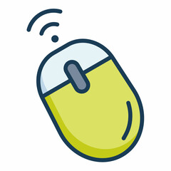 Wall Mural - mouse wireless electronic single isolated icon with filled line style