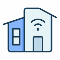 Wall Mural - smart home wifi iot single isolated icon with filled line style