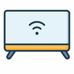 Wall Mural - smart tv television iot single isolated icon with filled line style