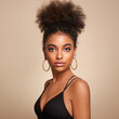 © Oleg Gekman - Beauty portrait of African American girl with afro hair. Beautiful black woman. Cosmetics, makeup and fashion