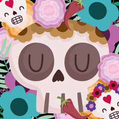 Wall Mural - mexican tradition skulls