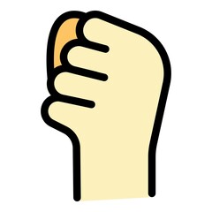 Poster - Hand gesture revolution icon. Outline Hand gesture revolution vector icon color flat isolated