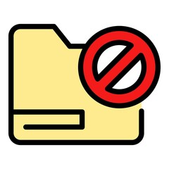 Sticker - Closed folder interface icon. Outline Closed folder interface vector icon color flat isolated