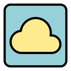 Wall Mural - icon cloud interface icon. outline icon cloud interface vector icon color flat isolated