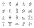 © Maksim - Vector set of sport exercise line icons. Pixel perfect.