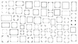 © Дмитрий - Big Set Black Simple Line Frame Collection Doodle Square Floral Frame Elements Vector Design Style Sketch Isolated Illustration For Banner