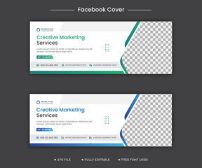 Wall Mural - Digital marketing or creative marketing facebook cover and web banner vector design template, Digital marketing business social media cover post illustration