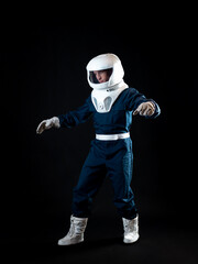 Wall Mural - The astronaut is floating in weightlessness. The hero