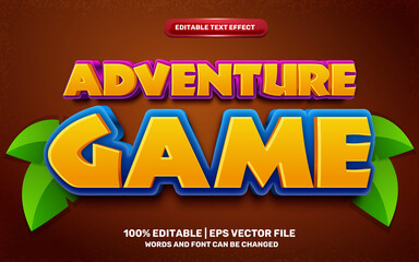 Canvas Print - adventure game cartoon comic style 3d editable text effect