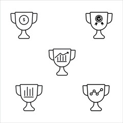 Set of premium award icons inline-style, High-quality pictograms of achievement