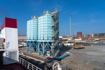 commercial harbour of Piombino, Tuscany, Italy