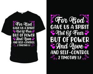 Sticker - For God gave us a spirit not of fear Bible verse t shirt design