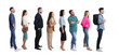 © New Africa - People waiting in queue on white background. Banner design