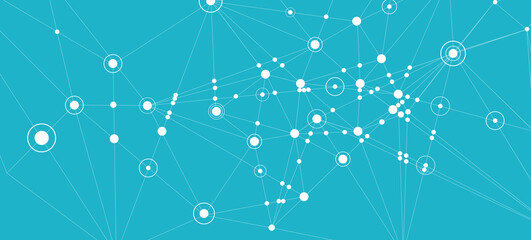 Wall Mural - Connection background. Network concept with dots and lines. Vector illustration