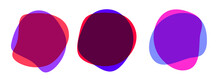 Vector Purple Blob Shape Set For Background, Fluid Spot Template For Graphic, Simple Banner