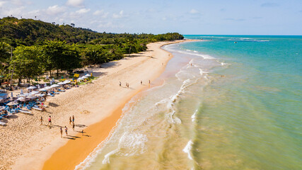 Wall Mural - Trancoso, Porto Seguro, Bahia. Aerial view of Rio Verde beach