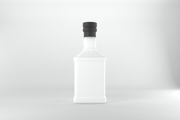 Wall Mural - 3D render of a bottle isolated on a white background