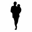 © turkishblue - mother and baby , silhouette vector