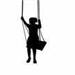 © turkishblue - a girl swinging body silhouette vector
