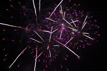 colorful fireworks exploding in the night sky