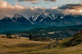 Fototapeta  - View of the Kurai steppes in the Altai Mountains