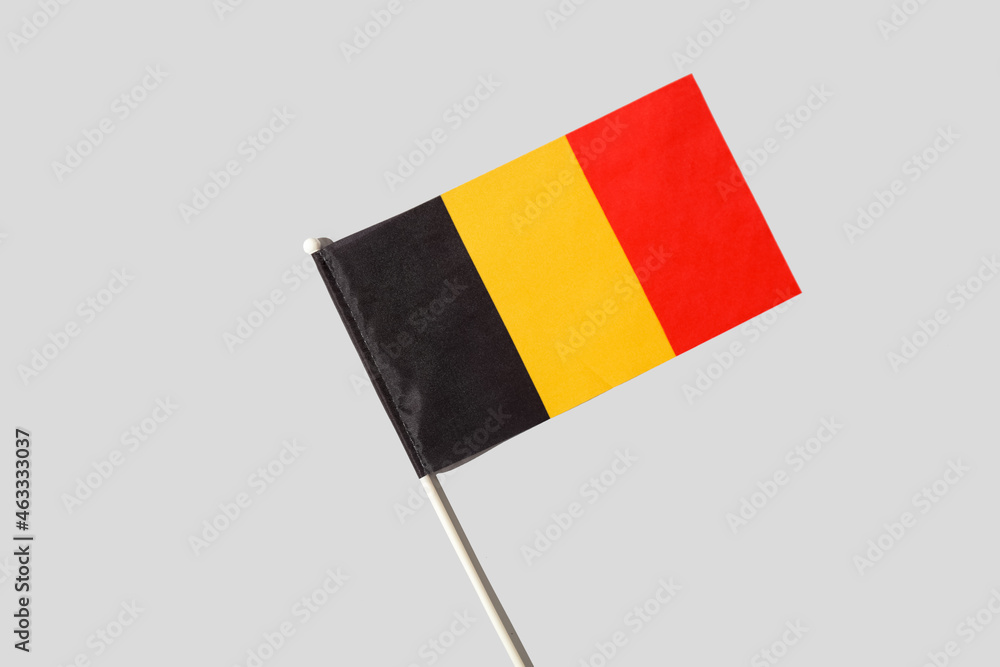 Flag of Belgium on light background