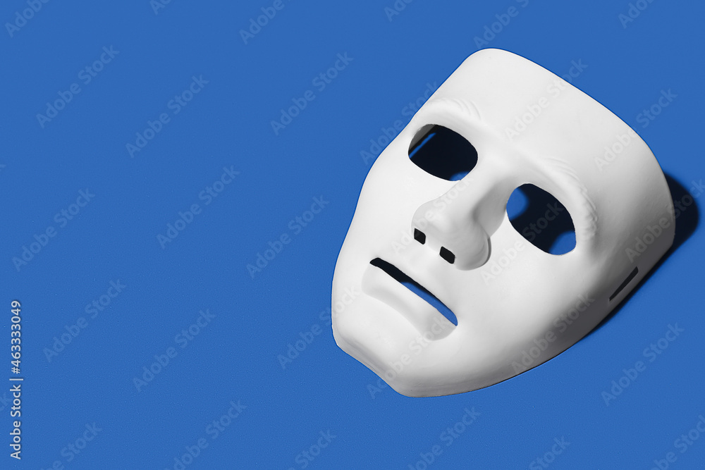 Guy Fawkes mask on color background