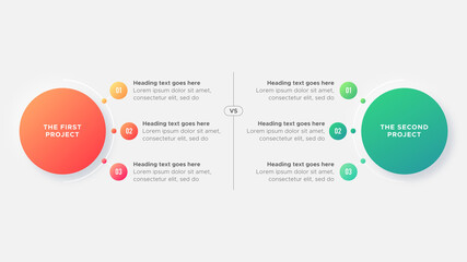 Process Workflow Features Options Comparison Chart Diagram Circles Infographic Design Template 