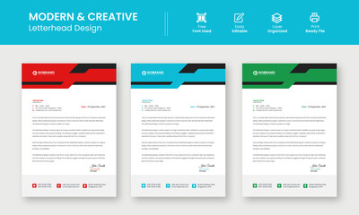  Modern Creative & Clean business style letterhead template design