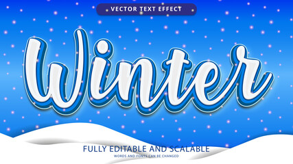 winter text effect editable eps file