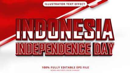 indonesian independence day text effect editable eps file