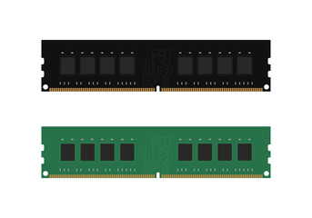 Random access memory isolated on white background. 
