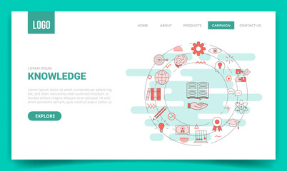 Wall Mural - knowledge concept with circle icon for website template or landing page homepage