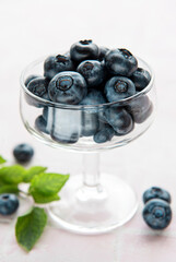 Wall Mural - Blueberries on tile background