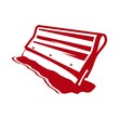 Squeegee screen printing vector icon, red Squeegee logo