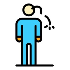 Poster - Man anxiety icon. Outline man anxiety vector icon color flat isolated
